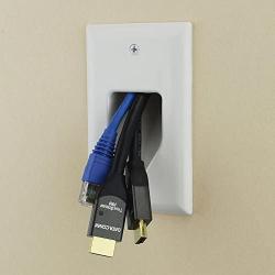 DataComm Electronics 45-0001-IV 1-Gang Recessed Low Voltage Cable Plate - Ivory