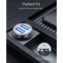 [2-Packs] Cigarette Lighter USB Charger, All Metal Mini Car Charger Adapter 4.8A Fast USB Car Charger 2 Port Flush Fit Compatible with iPhone 12/11pro/x/7/6s, iPad Air 2/Mini 3,Galaxy S10/S9/S8-Silver