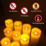 Flameless Candles,Salipt LED Flickering Candles Set of 10 (H 4'' 5'' 6'' 7'' xD 2.2'') Waterproof Flameless Candles, Resin Plastic, Indoor Outdoor Use,White