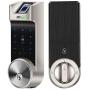 Security Smart Lock, ZKTeco Fingerprint Door Lock, Bluetooth Electronic Deadbolt with Keypad, 5-in-1 Keyless Entry Door Lock, Biometric Lock with Card, AL40B(3M Tapes, No Drilling)-Silver