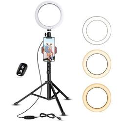 Selfie Ring Light with Tripod Stand & Cell Phone Holder for Live Stream/Makeup, UBeesize Mini Led Camera Ringlight for YouTube Video/Photography