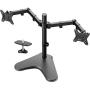13-32 Dual Monitor Stand, Heavy-Duty Free Standing Two Arm Monitor Mount for Two 13 to 32 inch LCD Flat Curved with Swivel, Swivel and Tilt, 17.6lbs per Arm