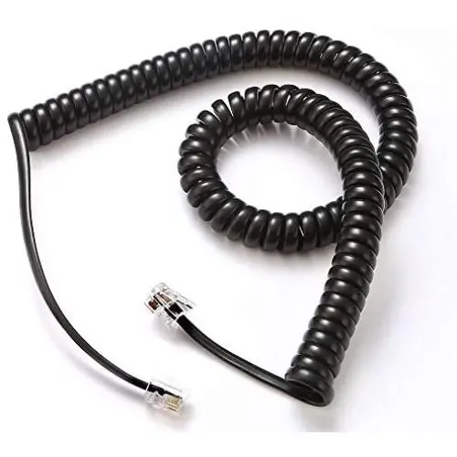 Telephone Cord, Phone Cord, Handset Cord, Black, 2 Pack, Universally Compatible
