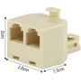 Uvital RJ11 Duplex Wall Jack Adapter Dual Phone Line Splitter Wall Jack Plug 1 to 2 Modular Converter Adapter for Office Home ADSL DSL Fax Model Cordless Phone System, Yellow(2 Packs)