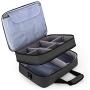 Luxja 2 Layers Projector Case with Protective Laptop Sleeve, Projector Bag with Adjustable Compartments, Black