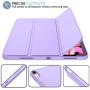 iMieet Case for New iPad Air 4th Generation 10.9 Inch 2020 with Pencil Holder [Support Touch ID and iPad 2nd Pencil Charging/Pair], Trifold Stand Smart Case with Soft TPU Back,(Clove Purple)