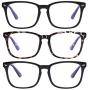 AIMADE Unisex Blue Light Blocking Glasses Blue Filter Computer Glasses (Anti Eye Eyestrain) Gaming Glasses for Women Man (3pc-Leopard-Matte Black-Bright Black)