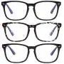 AIMADE Unisex Blue Light Blocking Glasses Blue Filter Computer Glasses (Anti Eye Eyestrain) Gaming Glasses for Women Man (3pc-Leopard-Matte Black-Bright Black)