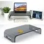 Adorox 12mm Thickness Heavy Duty 17 Monitor Stand Riser Computer Stand PC Desk Stand for Keyboard Storage & Multi-Media Laptop Printer TV Screen (Smoke Gray, 17)