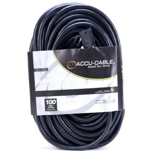 American Dj Supply Ec123-100 Twelve Gauge 100Ft Extension Cable Etl Approved