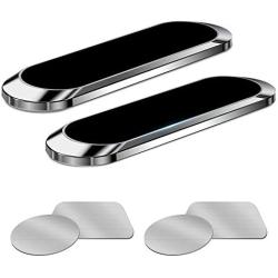 MOSA Magnetic Phone Car Mount, [2 Pack] Mini Strip Cell Phone Holder for Car Magnetic Mount Compatible with iPhone 12 11 Pro XS Max XR X 8 7 Stand Car Magnet Phone Mount