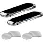 MOSA Magnetic Phone Car Mount, [2 Pack] Mini Strip Cell Phone Holder for Car Magnetic Mount Compatible with iPhone 12 11 Pro XS Max XR X 8 7 Stand Car Magnet Phone Mount