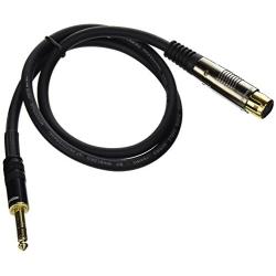 Monoprice 104768 3-Feet Premier Series XLR Female to 1/4-Inch TRS Male 16AWG Cable gold