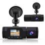Dual Dash Cam,1080P Front and 720P Inside Cabin Car Dash Camera 1.5 LCD Display Dashboard Cam with 4 IR LEDs, Motion Detection,Parking Mode,Loop Recording,Accfly Compatible with Car Cam Uber Taxi