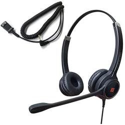 IPD IPH-255 Double Ear NC Headset with 2.5mm Jack for Polycom IP 320,321,330, Cisco SPA,Grandstream GXP,Panasonic KX, Zultys, Gigaset & 2.5m Jack(3 Poles) Port with Phones