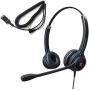IPD IPH-255 Double Ear NC Headset with 2.5mm Jack for Polycom IP 320,321,330, Cisco SPA,Grandstream GXP,Panasonic KX, Zultys, Gigaset & 2.5m Jack(3 Poles) Port with Phones
