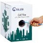 Cat5e Plenum Cable 1000ft | Fluke Test Passed High Bandwidth, Solid 24AWG 350MH Bulk Ethernet Cable, (UTP) Unshielded Twisted Pair - Blue