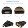 HDMI to DVI Adapter, CableCreation [2-Pack] Bi-Directional HDMI Male to DVI Female Converter, 1080P DVI to HDMI Conveter, 3D for PS3,PS4,TV Box,Blu-ray,Projector,HDTV,0.15M Black