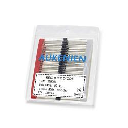 AUKENIEN 150Pcs 1N4004 Rectifier Diode 1A 400V DO-41 Axial 4004 1 Amp 400 Volt IN4004 Electronic Silicon Diodes