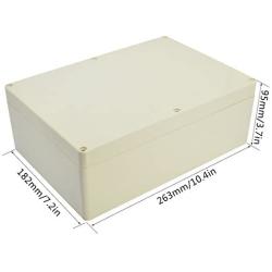 LeMotech Waterproof Dustproof IP65 ABS Plastic Junction Box Universal Electric Project Enclosure Pale Gray 10.4 x 7.2 x 3.7 inch (263 x 182 x 95 mm)