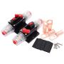 2 Pack Inline 125amp Circuit Breaker with Manual Reset Fuse Holder for Car Audio Marine Boat Stereo with Wire Lugs and Heat Shrink Tube