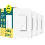 Smart Light Switch, Treatlife 3 Way Smart Switch 4 Pack, Smart Home Light Switch Works with Alexa and Google Assistant, Neutral Wire Required, Remote Control, ETL, Schedule, No Hub Required