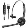 Mpow Single-Sided USB Headset with Microphone, Over-The-Head Computer Headphone for PC, 270 Degree Boom Mic for Right/Left Ear, Comfort-fit Call Center Headsets with in-Cord Volume Control