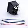 weideer 20A 12V DC Momentary Motor Polarity Reverse Rocker Switch DPDT 6 Pin (ON)-Off-(ON) Automatic Reset Boat Motor Control Switch with Jumper Wires KCD2-223-JT-X