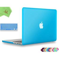 UESWILL 2 in 1 Matte Hard Shell Case with Keyboard Cover Compatible with MacBook Pro 15 inch with Retina Display (Model A1398, Mid 2015/2014/2013/Mid 2012), NO CD-ROM, NO Touch Bar, Aqua Blue