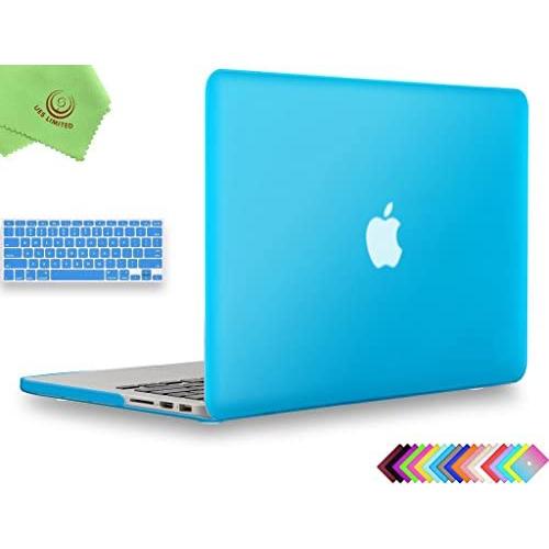 UESWILL 2 in 1 Matte Hard Shell Case with Keyboard Cover Compatible with MacBook Pro 15 inch with Retina Display (Model A1398, Mid 2015/2014/2013/Mid 2012), NO CD-ROM, NO Touch Bar, Aqua Blue