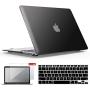 IBENZER MacBook Air 11 Inch Case Model A1370 A1465, Soft Touch Plastic Hard Shell Case Bundle with Keyboard Cover & Screen Protector for Apple Laptop Mac Air 11, Black, A11BK+2