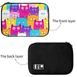 Coloful Cats Electronic Organizer Compact Travel Cable Organizer Bag Pouch