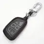 Royalfox(TM) for Cadillac New Blade Shape Key, 5 Buttons Leather Full Protection keyless Remote Smart Key Fob case Cover Keychain for 2020 Cadillac ct5 CT4-V Corvette C8 (Leather Black)