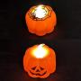 12 Pack Pumpkin Tealights Battery Operated LED 3D Flameless Candle Electronic Orange Lanterns Candle Decor for Halloween Decorations