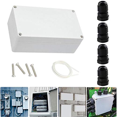 DAOKI Electronic Project Box 158 x 90 x 60 mm Waterproof Plastic Enclosure Box for Outdoor Junction + PG7 Cable Gland