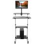 Mount-It Mobile Stand Up Desk/Height Adjustable Computer Work Station Rolling Presentation Cart with Monitor Arm (MI-7942)