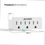 Maximm (3-Pack) 3 Outlet Grounding Adapter With Grounding Plug White, Turn 2-Prong Outlet To 3-Wire Grounding Outlets, ETL Listed