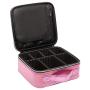 Holographic Makeup Case, BuyAgain Waterproof Cute Travel Cosmetic Case Organizer With Adjustable Dividers for Women, Pink