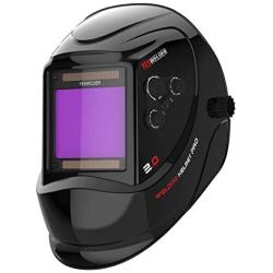 YESWELDER Large Viewing Screen 3.94''X3.66'' True Color Solar Power Auto Darkening Welding Helmet, 4 Arc Sensor Wide Shade 4~5/9-9/13 for TIG MIG Arc Weld Grinding Welder Mask LYG-M800H