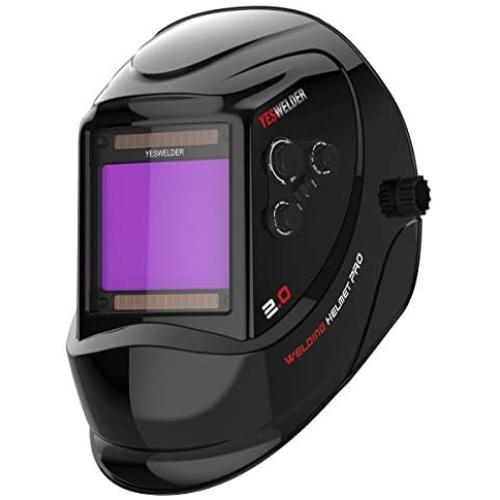 YESWELDER Large Viewing Screen 3.94''X3.66'' True Color Solar Power Auto Darkening Welding Helmet, 4 Arc Sensor Wide Shade 4~5/9-9/13 for TIG MIG Arc Weld Grinding Welder Mask LYG-M800H