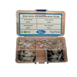 New 80pcs 3mm 5mm 940nm Receiver/Infrared LED Emitting Diode IR Electronics Components Light Diodes Include Box FBA
