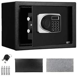 Electronic Security Safe Box, LED Digital Lock Box 0.57 Cubic Feet, 13.7 x 9.8 x 9.8 inches Key Combination Code Safe Box Steel Money Box for Home, Office, Hotel