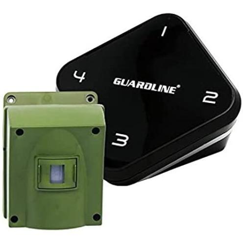 Guardline ¼ Mile Long Range Wireless Driveway Alarm Outdoor Weather Resistant Motion Sensor & Detector- Best DIY Security Alert System- Monitor & Protect Outside Property, Yard, Garage, Gate, Pool