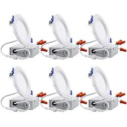 TORCHSTAR 4 Inch 10W LED Recessed Lighting Anti-glare Trim, CRI 90+, Dimmable Airtight Can-Killer Downlight, IC Rated, 5000K Daylight, ETL & Energy Star Listed, Pack of 6