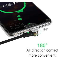 Jasput Magnetic Charging Cable,3 in 1 180°Rotation Magnetic Phone Charger Cable,Led & Nylon Braided Magnetic Charger Cable Compatible with i-Product,Micro USB and Type-c Etc (3.3ft)