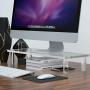 Acrylic Monitor Stand Riser Holder, Screen and Laptop Stand for Desk Perfect for a TV or PC Computer Monitor, Office Desk Shelf, Clear 20x7.5 Inches