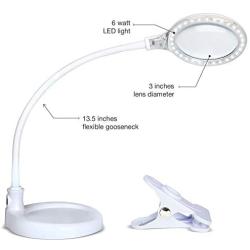 Brightech LightView Pro Flex 2 in 1: 2.25x Magnifier with Bright LED Light - Magnifying Glass Lamp with Base Stand & Clamp - for Reading, Painting, Sewing & Needle Crafts, Puzzle & Hobby Fans