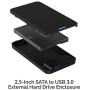 SABRENT 2.5-Inch SATA to USB 3.0 Tool-Free External Hard Drive Enclosure [Optimized for SSD, Support UASP SATA III] Black (EC-UASP)