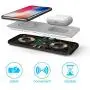 2 in 1 Wireless Charger, Wireless Charging Station, iPhone 12/11 Series/XS MAX/XR/XS/X/8/8 Plus/Samsung, Wireless AirPods/AirPods Pro Charger, White+Black