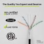 trueCABLE Cat6 Direct Burial, 1000ft, Waterproof, Outdoor Rated CMX, Black, 23AWG Solid Bare Copper, 550MHz, ETL Listed, Unshielded UTP, Bulk Ethernet Cable